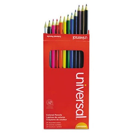 UNIVERSAL OFFICE PRODUCTS UNV 3 mm Woodcase Colored Pencils; 24 Assorted Colors 55324